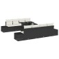 vidaXL Set di divani da giardino 9 pezzi con cuscini in rattan sintetico nero