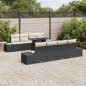 vidaXL Set di divani da giardino 9 pezzi con cuscini in rattan sintetico nero