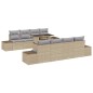 vidaXL Set divani giardino 9 pezzi con cuscini beige in rattan sintetico