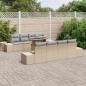 vidaXL Set divani giardino 9 pezzi con cuscini beige in rattan sintetico