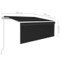 Tenda Sole Retrattile Automatica con Parasole 3x2,5m Antracite Tenda Sole Retrattile Automatica con Parasole 3x2,5m Antracite