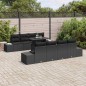 vidaXL Set di Divani da Giardino 9 Pezzi con Cuscini Ratti Neri