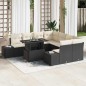 vidaXL Set di divani da giardino da 9 pezzi con cuscini in rattan polyrattan nero