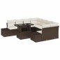vidaXL Set di divani da giardino 9 pezzi con cuscini marroni in rattan sintetico