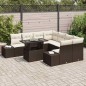 vidaXL Set di divani da giardino 9 pezzi con cuscini marroni in rattan sintetico