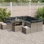 vidaXL Set di divani da giardino 9 pezzi con cuscini grigi in polirattan vidaXL Set di divani da giardino 9 pezzi con cuscini grigi in polirattan