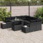 vidaXL Set da giardino con 9 pezzi e cuscini in rattan nero