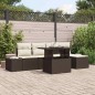 vidaXL Set Divano da Giardino 6 Pezzi con Cuscini Marrone in Rattan Sintetico