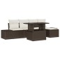 vidaXL Set Divano da Giardino 6 Pezzi con Cuscini Marrone in Rattan Sintetico
