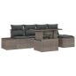 vidaXL Set da Giardino 6 Pezzi con Cuscini Grigi in Rattan vidaXL Set da Giardino 6 Pezzi con Cuscini Grigi in Rattan