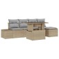 vidaXL Set di divani da giardino 6 pezzi con cuscini in rattan sintetico beige