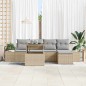 vidaXL Set di divani da giardino 6 pezzi con cuscini in rattan sintetico beige