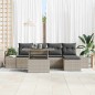 vidaXL Set di divani da giardino 6 pezzi con cuscini in polirattan grigio chiaro
