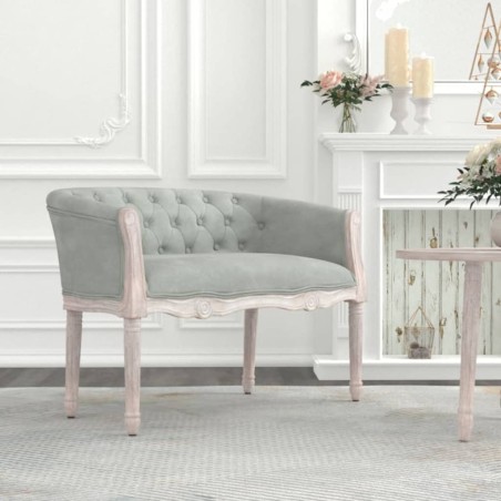 Panca Grigio Chiaro 98x56x69 cm in Velluto