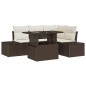 vidaXL Set di Divani da Giardino a 5 Pezzi con Cuscini in Rattan Sintetico Marrone vidaXL Set di Divani da Giardino a 5 Pezzi con Cuscini in Rattan Sintetico Marrone
