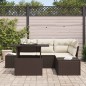 vidaXL Set di Divani da Giardino a 5 Pezzi con Cuscini in Rattan Sintetico Marrone vidaXL Set di Divani da Giardino a 5 Pezzi con Cuscini in Rattan Sintetico Marrone