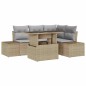 vidaXL Set da Giardino a 5 Pezzi con Cuscini Beige in Polyrattan
