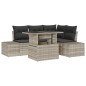 vidaXL Set di divani da giardino 5 pezzi con cuscini grigio chiaro in rattan sintetico