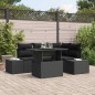 vidaXL Set di divani da giardino da 5 pezzi con cuscini in rattan sintetico nero