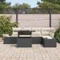 vidaXL Set di divani da giardino in rattan polietilene nero, 6 pezzi con cuscini.
