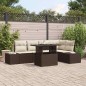 vidaXL Set di Divani da Giardino a 6 Pezzi con Cuscini in Rattan Poliestere Marrone vidaXL Set di Divani da Giardino a 6 Pezzi con Cuscini in Rattan Poliestere Marrone