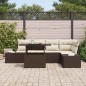 vidaXL Set di Divani da Giardino a 6 Pezzi con Cuscini in Rattan Poliestere Marrone vidaXL Set di Divani da Giardino a 6 Pezzi con Cuscini in Rattan Poliestere Marrone