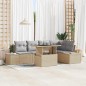 vidaXL Set da giardino di 6 pezzi con cuscini beige in rattan. vidaXL Set da giardino di 6 pezzi con cuscini beige in rattan.