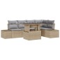 vidaXL Set da giardino di 6 pezzi con cuscini beige in rattan. vidaXL Set da giardino di 6 pezzi con cuscini beige in rattan.