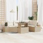 vidaXL Set Divano da Giardino 6 Pezzi con Cuscini in Rattan Beige vidaXL Set Divano da Giardino 6 Pezzi con Cuscini in Rattan Beige