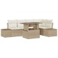 vidaXL Set Divano da Giardino 6 Pezzi con Cuscini in Rattan Beige vidaXL Set Divano da Giardino 6 Pezzi con Cuscini in Rattan Beige