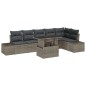 vidaXL Set da giardino 7 pezzi con cuscini grigi in rattan sintetico