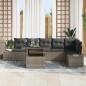 vidaXL Set da giardino 7 pezzi con cuscini grigi in rattan sintetico
