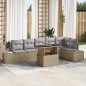 vidaXL Set divano da giardino 7 pezzi con cuscini beige in poly rattan vidaXL Set divano da giardino 7 pezzi con cuscini beige in poly rattan