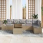 vidaXL Set divano da giardino 7 pezzi con cuscini beige in poly rattan vidaXL Set divano da giardino 7 pezzi con cuscini beige in poly rattan