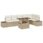 vidaXL Set giardino 7 pezzi con cuscini beige in rattan sintetico