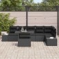 vidaXL Set di divani da giardino 7 pezzi con cuscini in rattan sintetico nero vidaXL Set di divani da giardino 7 pezzi con cuscini in rattan sintetico nero
