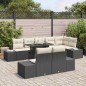 vidaXL Set da Giardino 9 Pezzi con Cuscini Neri in Rattan Sintetico