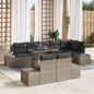 vidaXL Set di divani da giardino 9 pezzi con cuscini grigi in poly rattan vidaXL Set di divani da giardino 9 pezzi con cuscini grigi in poly rattan