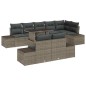 vidaXL Set di divani da giardino 9 pezzi con cuscini grigi in poly rattan vidaXL Set di divani da giardino 9 pezzi con cuscini grigi in poly rattan