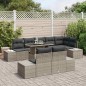 vidaXL Set di divani da giardino 9 pezzi con cuscini grigi in poly rattan vidaXL Set di divani da giardino 9 pezzi con cuscini grigi in poly rattan