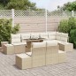 vidaXL Set di divani da giardino da 9 pezzi con cuscini beige in polyrattan vidaXL Set di divani da giardino da 9 pezzi con cuscini beige in polyrattan
