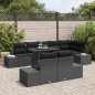vidaXL Set di divani da giardino 9 pezzi con cuscini in rattan nero