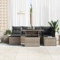 vidaXL Set di divani da giardino con cuscini grigi in polirattan, 7 pezzi