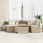 vidaXL Set Divano da Giardino da 7 Pezzi con Cuscini in Rattan Sintetico Beige