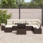 vidaXL Set da giardino 8 pezzi con cuscini marroni in poly rattan