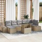 vidaXL Set da giardino da 8 pezzi con cuscini in rattan sintetico beige
