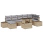 vidaXL Set da giardino da 8 pezzi con cuscini in rattan sintetico beige