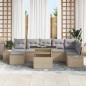 vidaXL Set da giardino da 8 pezzi con cuscini in rattan sintetico beige