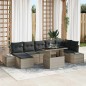 vidaXL Set da Giardino di 8 pezzi con cuscini grigio chiaro in rattan sintetico