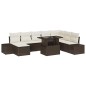 vidaXL Set da Giardino 9 Pezzi con Cuscini in Rattan Sintetico Marrone